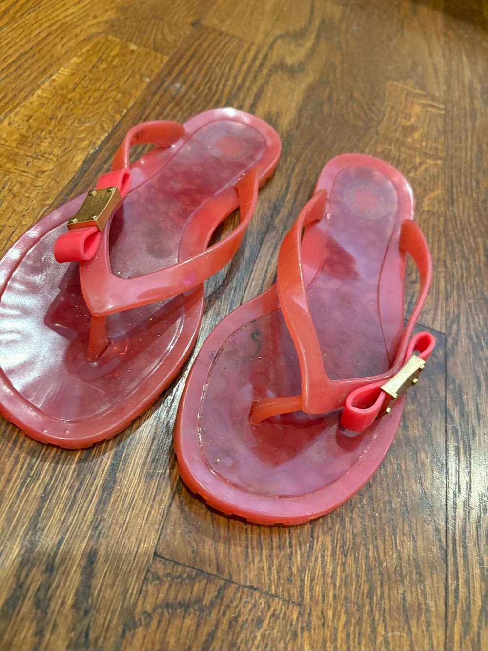 Marc Jacobs Red Jelly Bow Thong Sandals - Picture 2 of 7